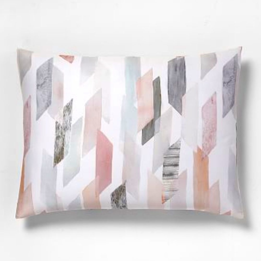 NWT - SET of 2 - West Elm Organic Crystal Geo King Shams 400 thread count